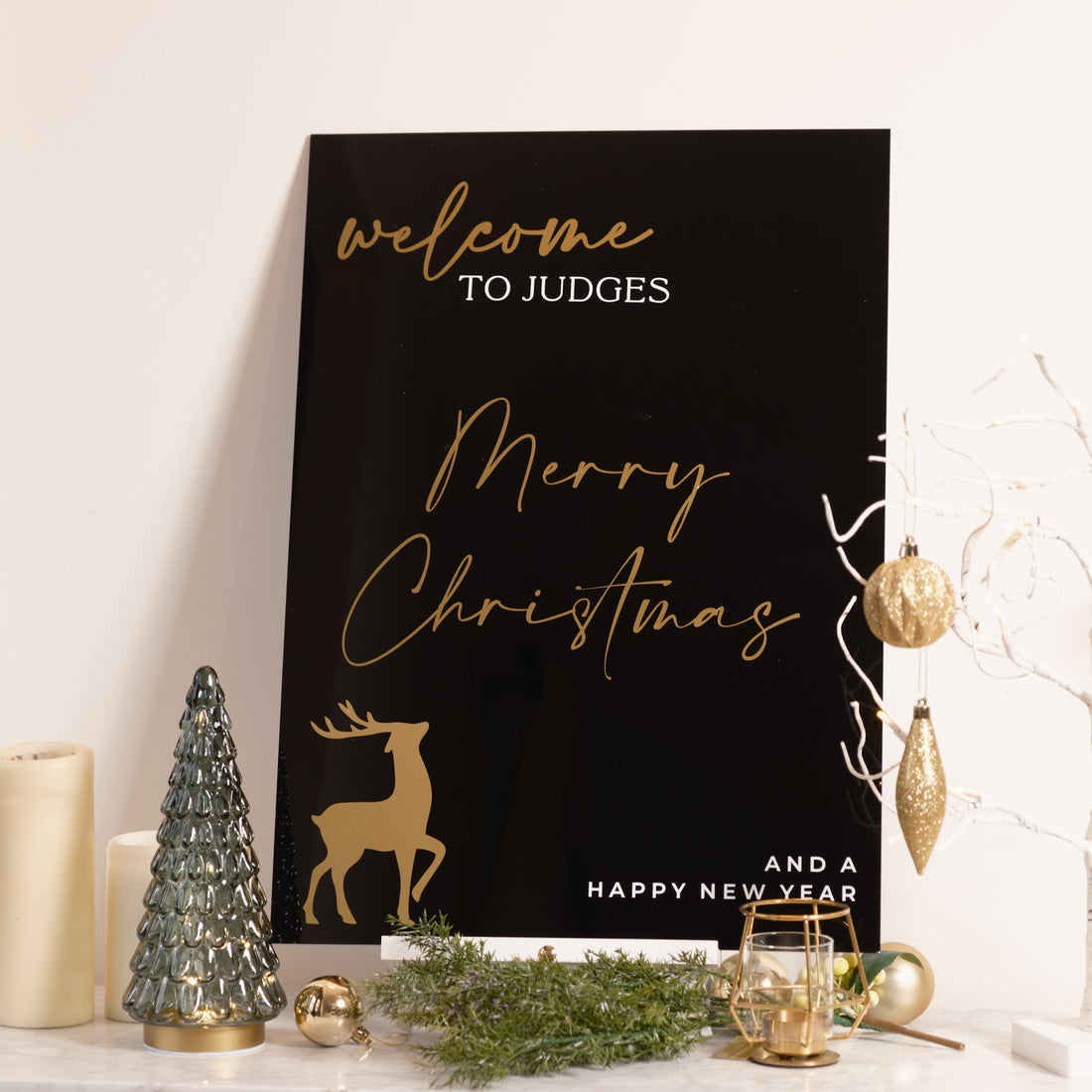 welcome business christmas party sign