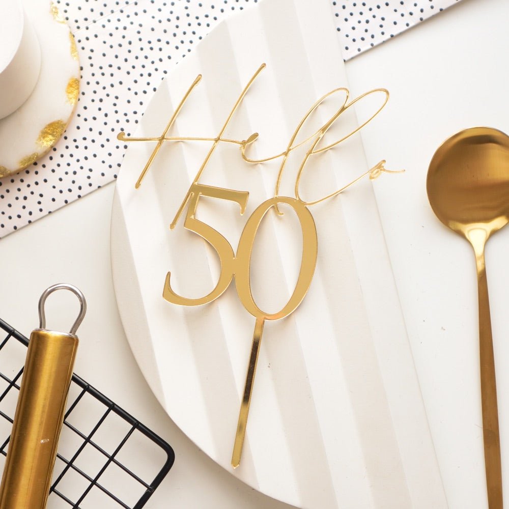 Hello 50 Cake Topper