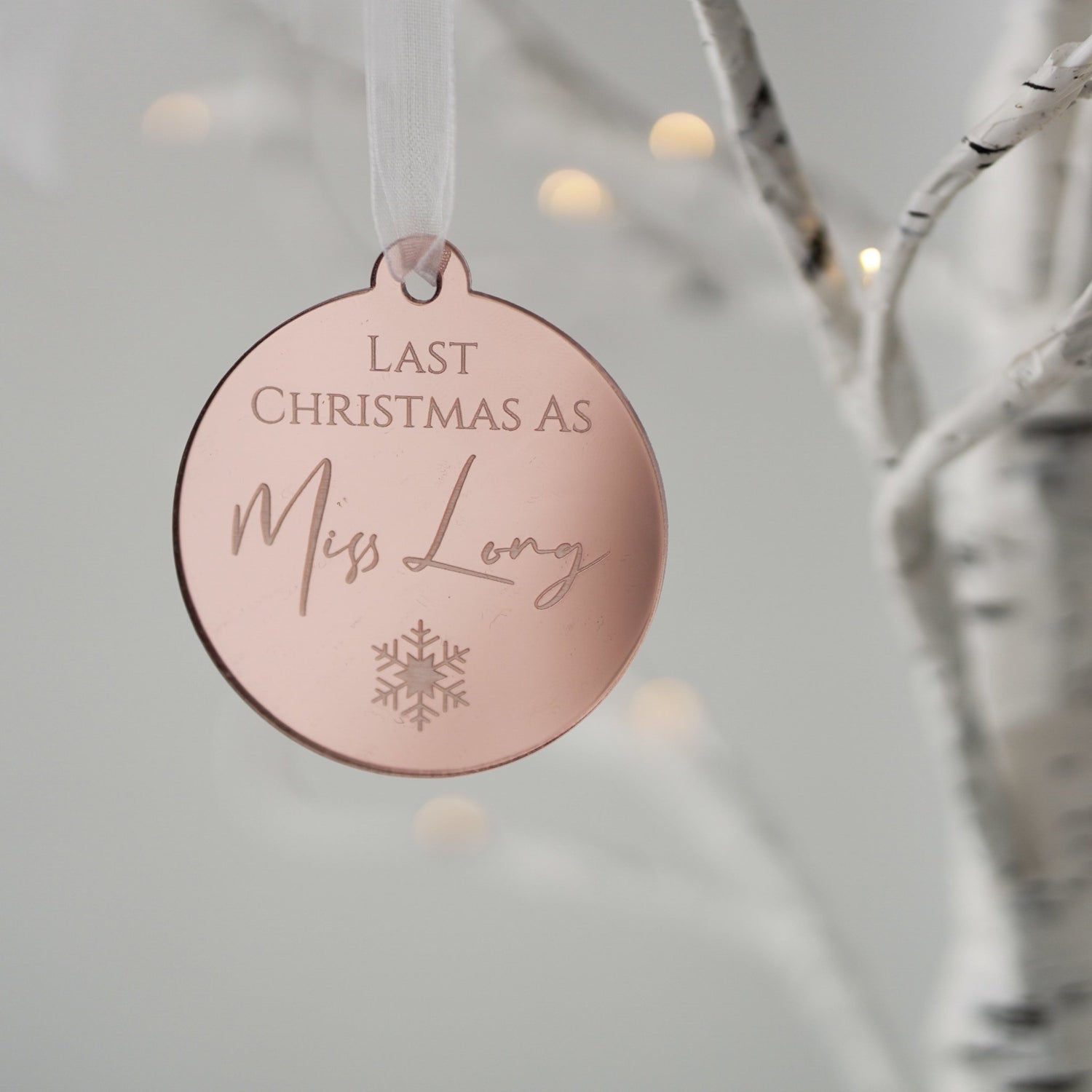 Personalised Last Christmas as a Miss Bauble