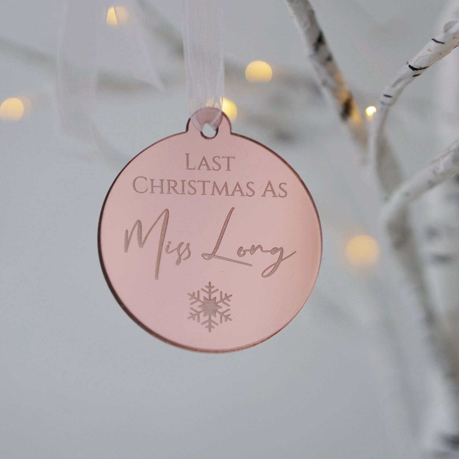 Personalised Last Christmas as a Miss Bauble