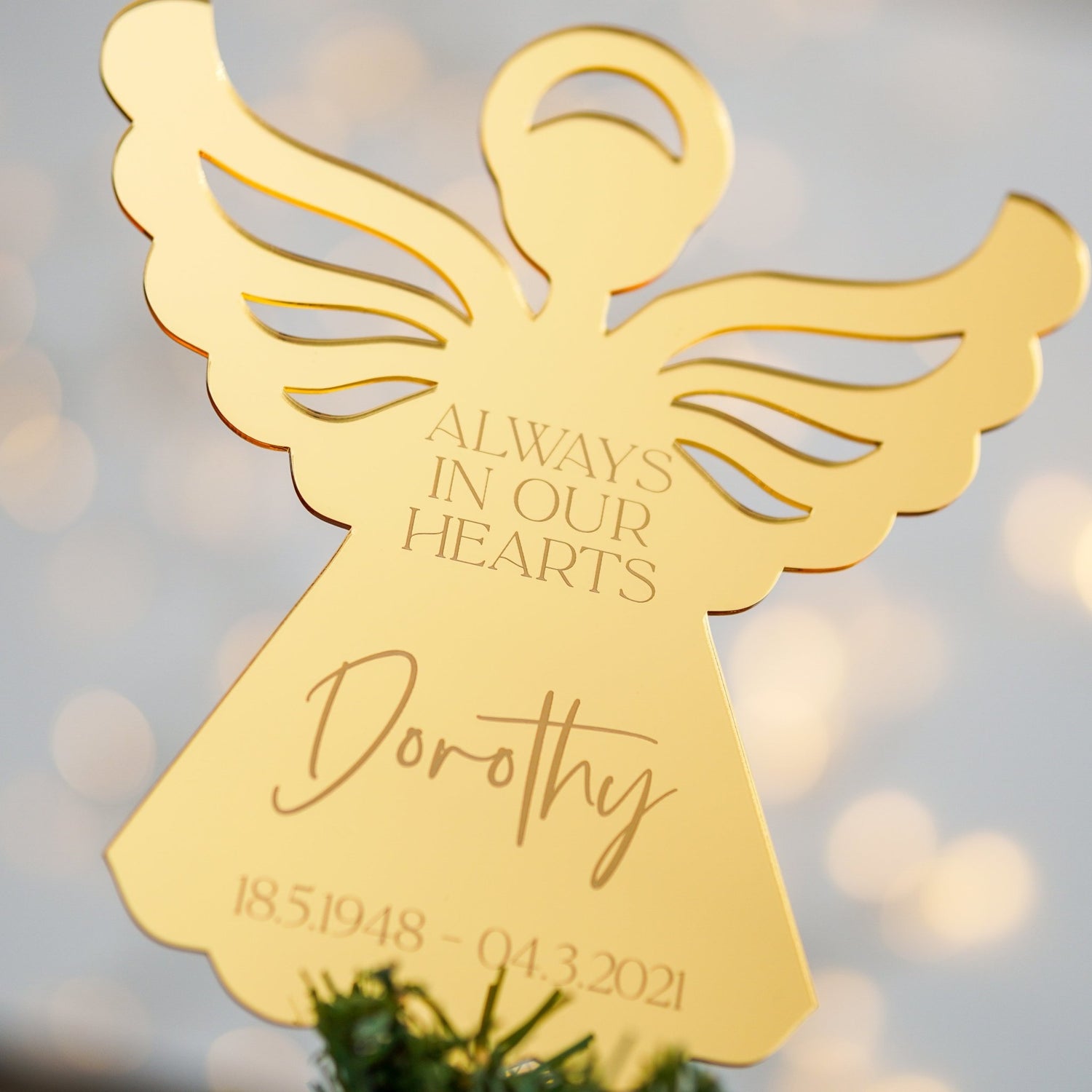 Personalised Christmas Angel Tree Topper