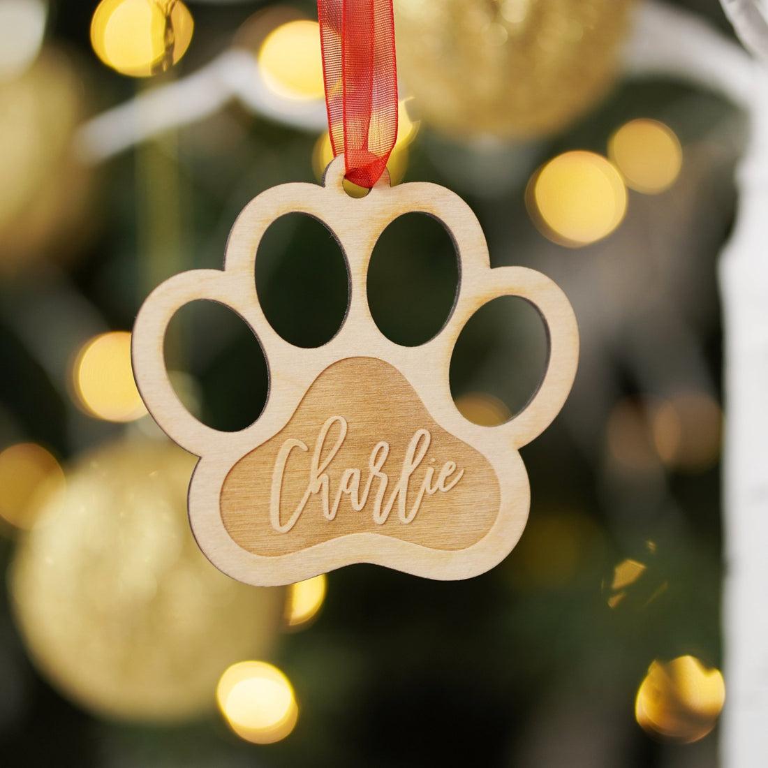 Personalised Christmas Dog Paw Ornaments