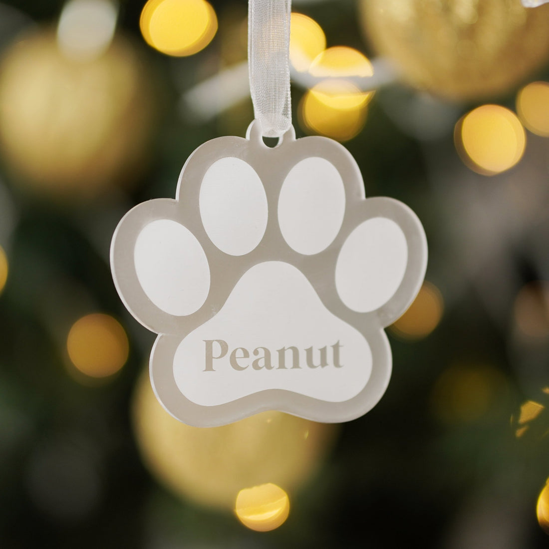 Personalised Christmas Dog Paw Bauble