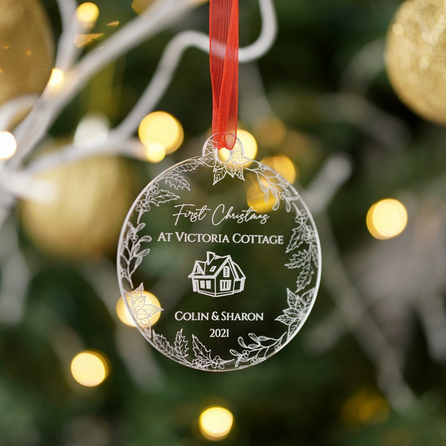 Personalised First Christmas in New Home Bauble