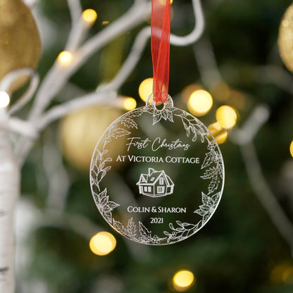 Personalised First Christmas in New Home Bauble
