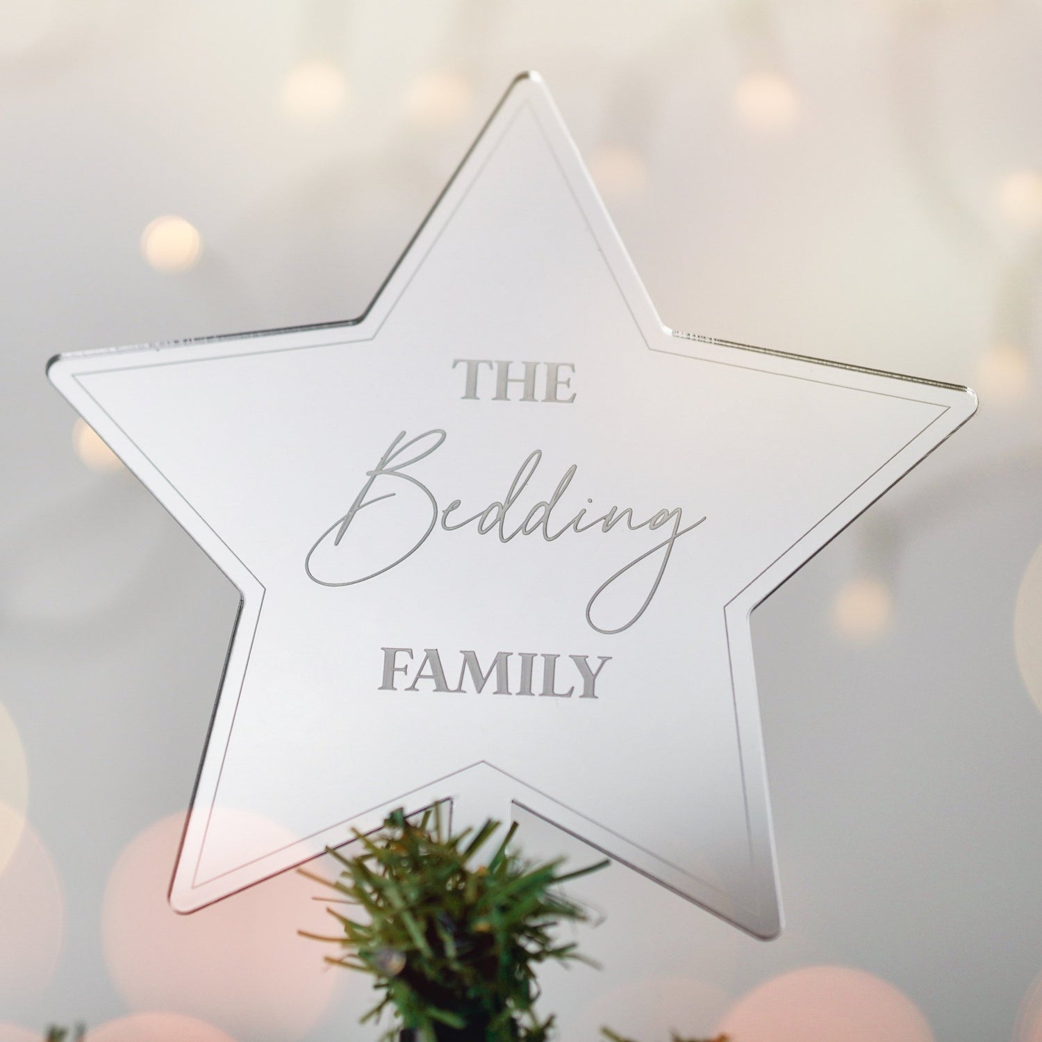 Personalised Christmas Star Tree Topper