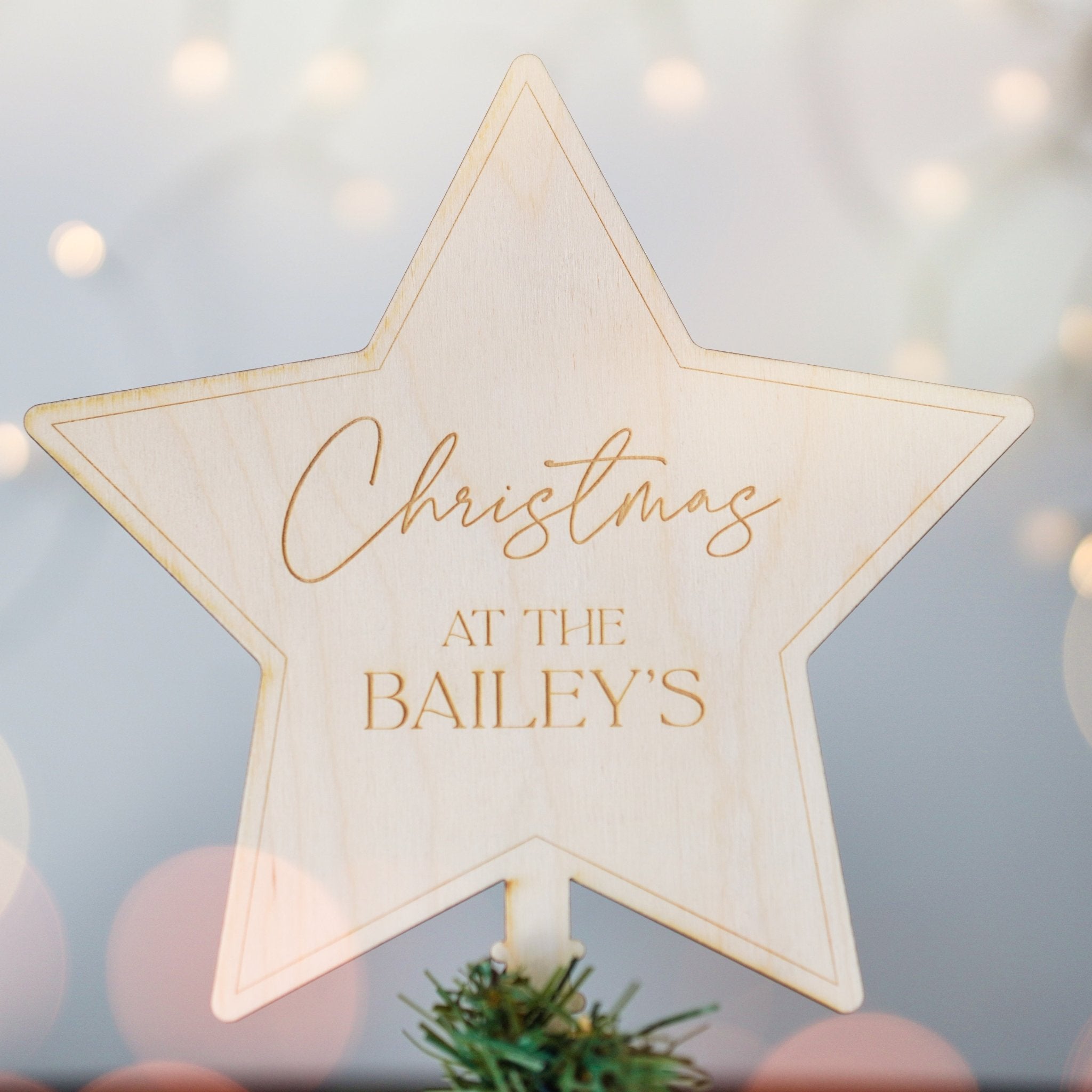 Personalised Christmas Star Tree Topper