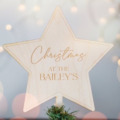 Personalised Christmas Star Tree Topper