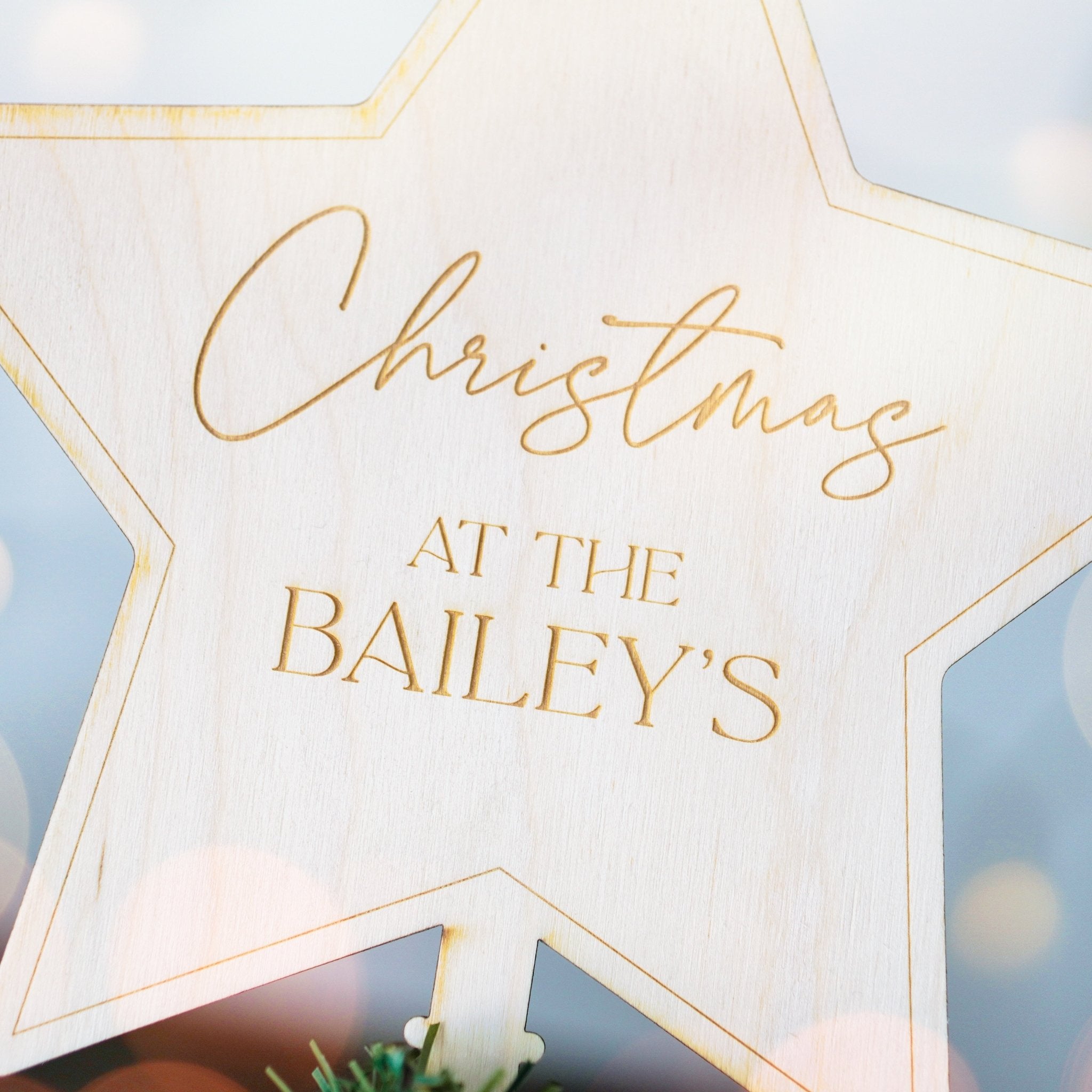 Personalised Christmas Star Tree Topper