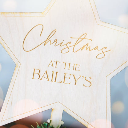 Personalised Christmas Star Tree Topper