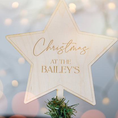 Personalised Christmas Star Tree Topper