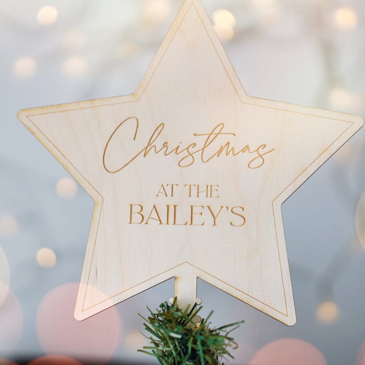Personalised Christmas Star Tree Topper