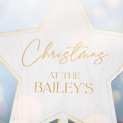 Personalised Christmas Star Tree Topper