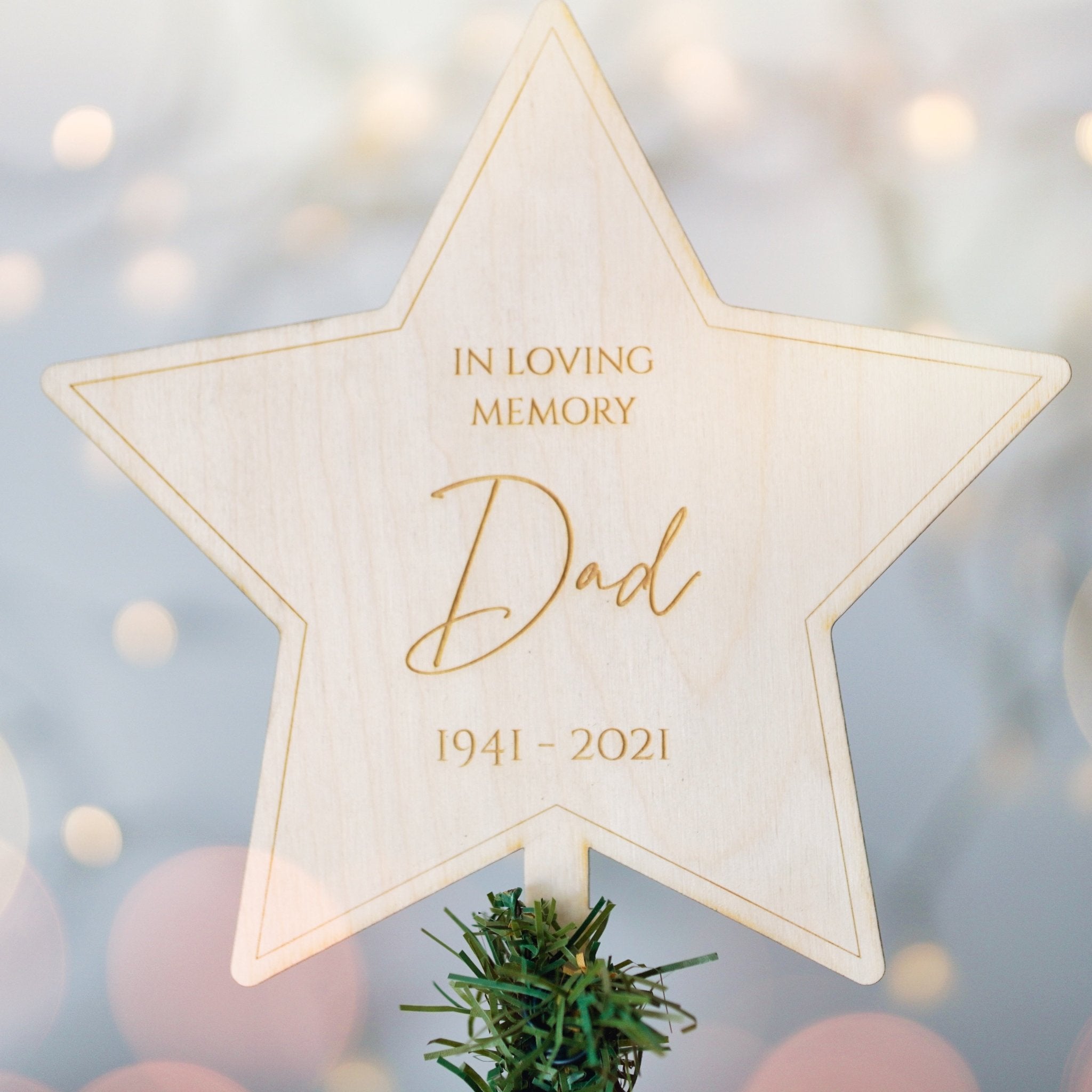 Personalised Memorial Christmas Tree Topper