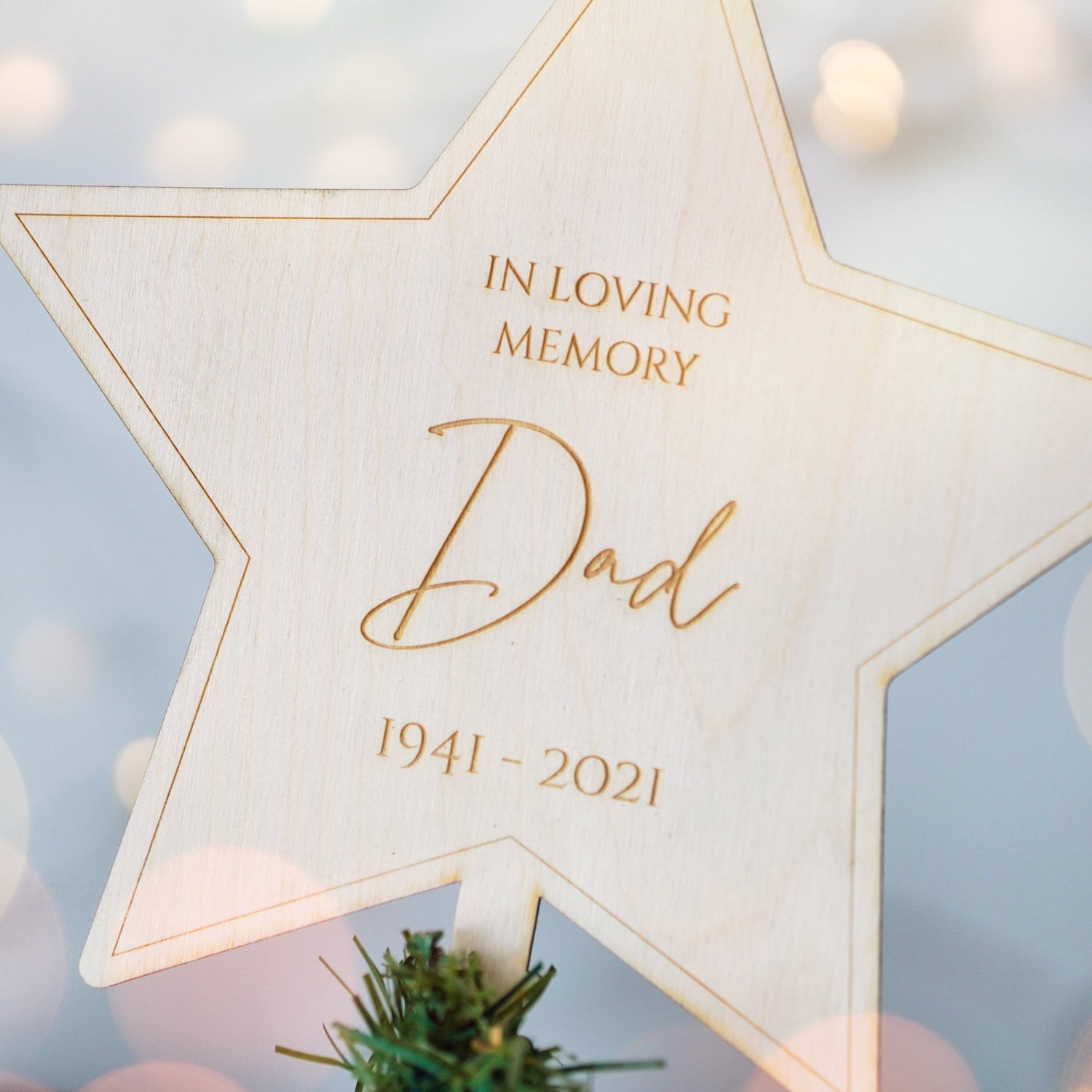 Personalised Memorial Christmas Tree Topper