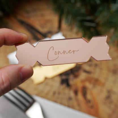 Christmas cracker name tags