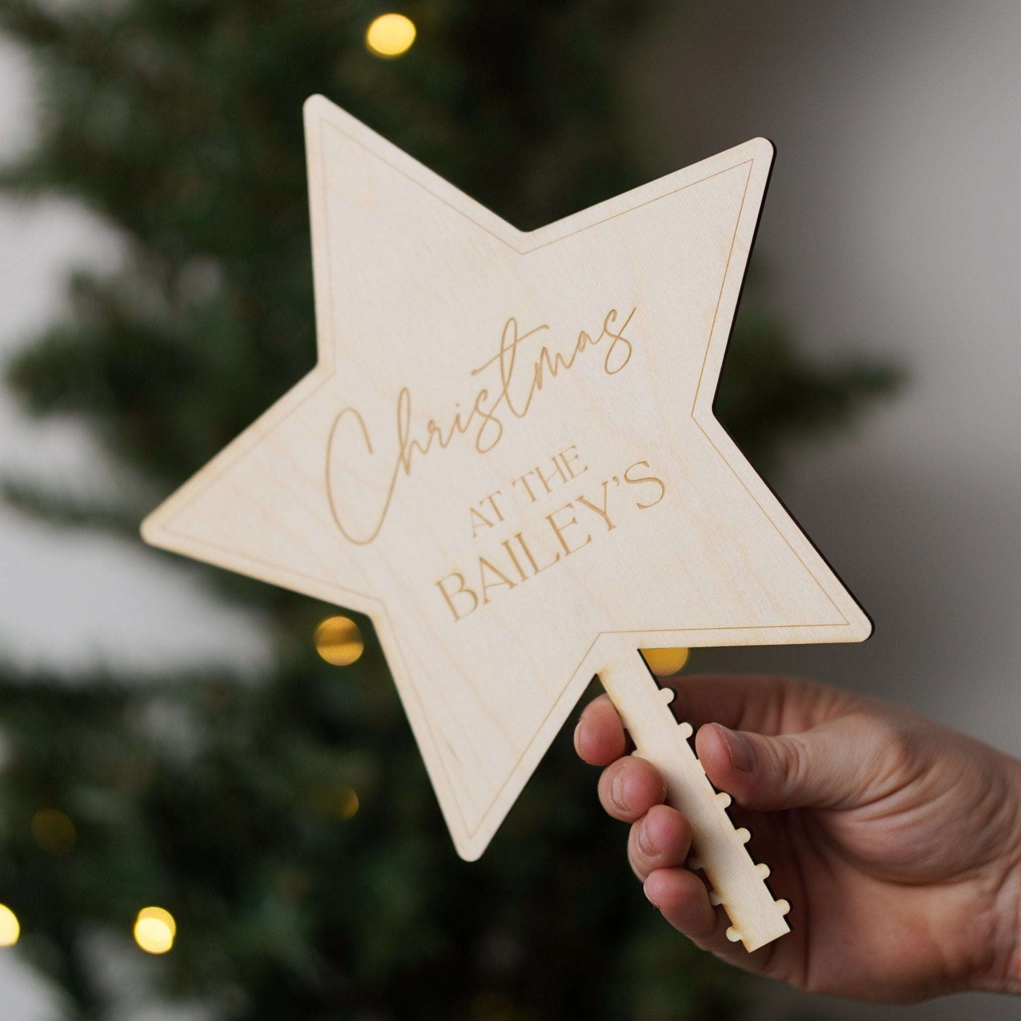 Personalised Christmas Star Tree Topper