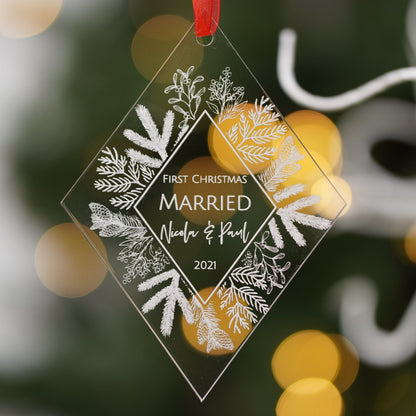 Personalised First Christmas Married Ornament