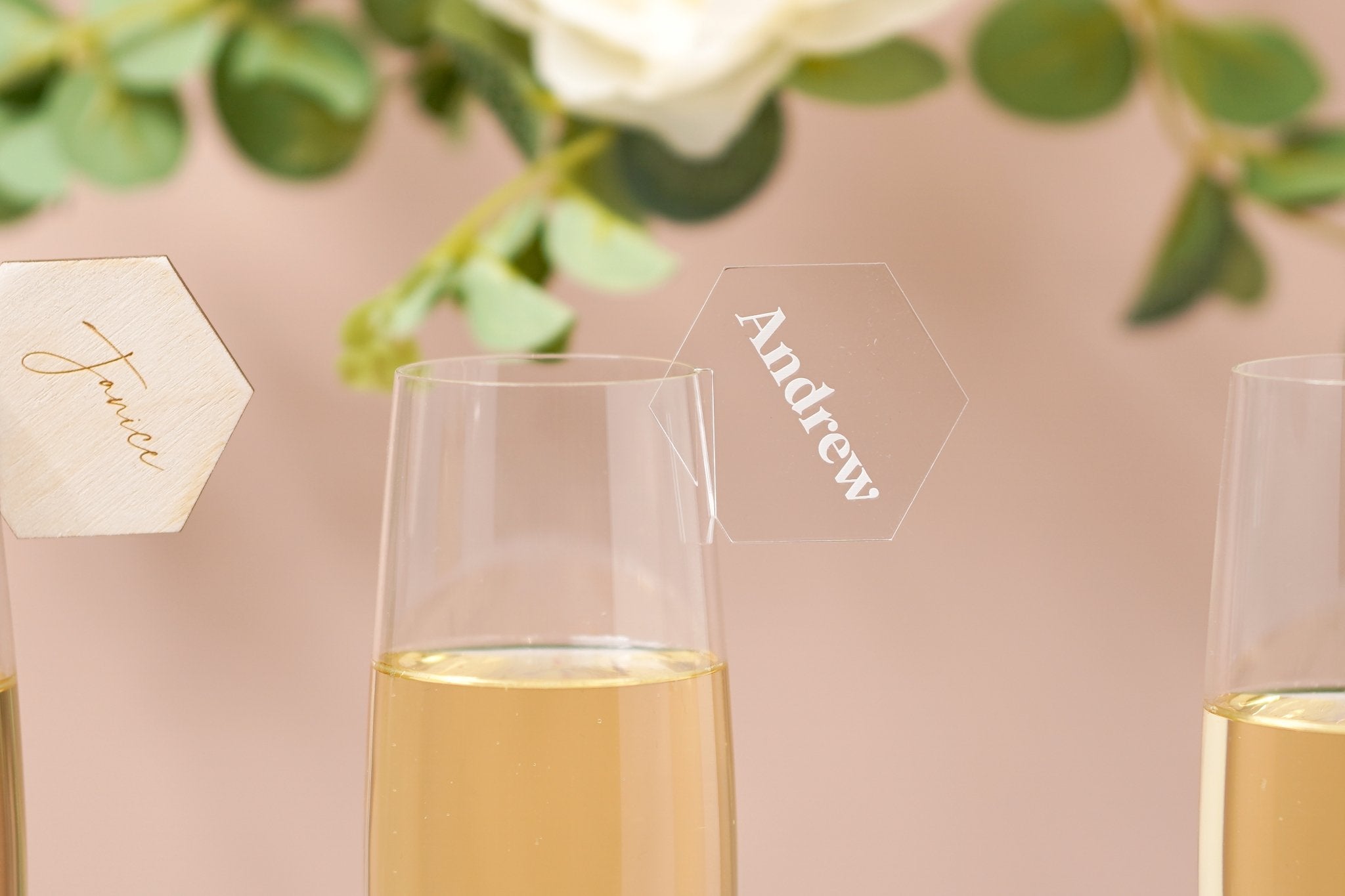 Acrylic wedding drink tags