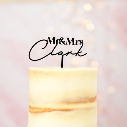 Mr &amp; Mrs Wedding Cake Topper