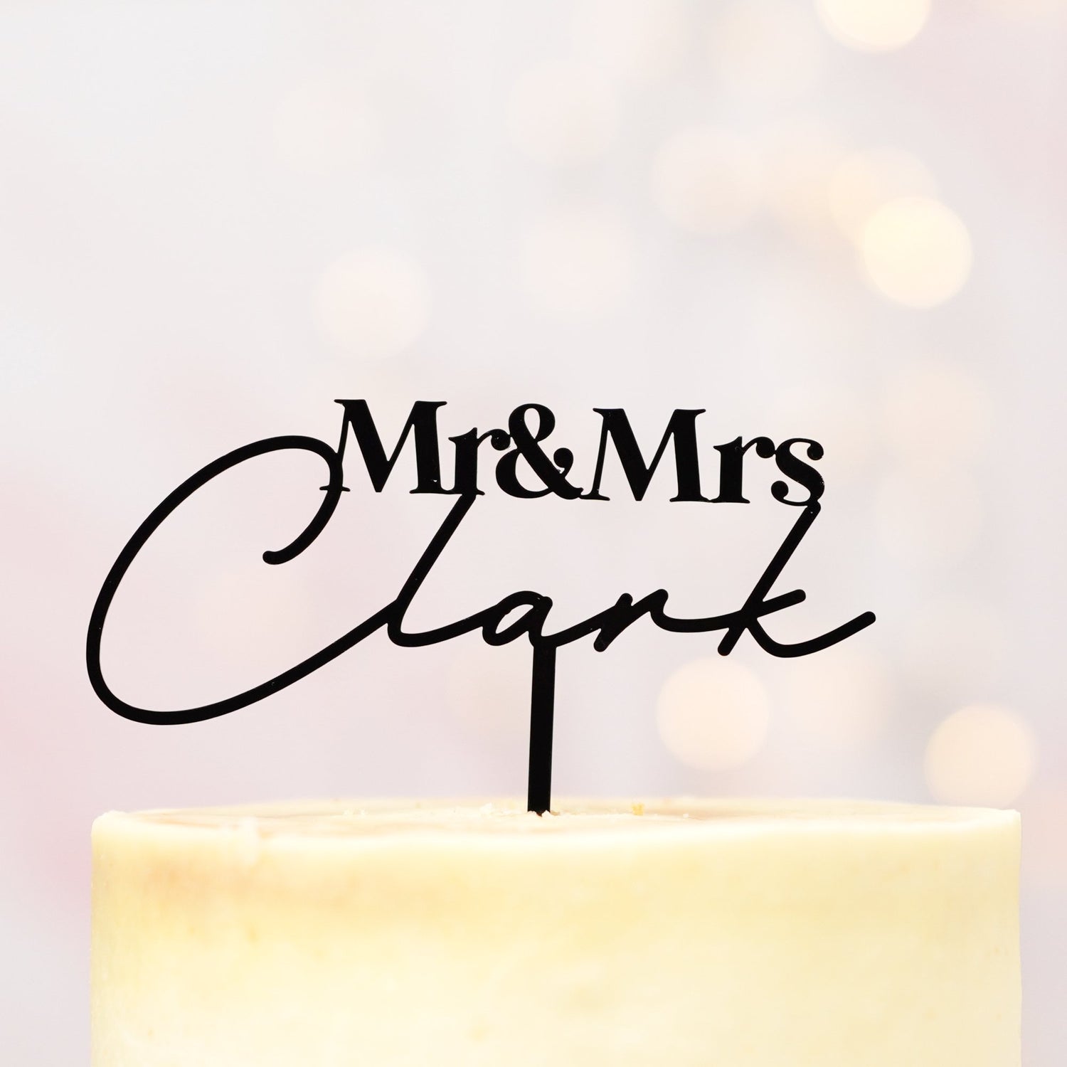 Mr &amp; Mrs Wedding Cake Topper Personalised