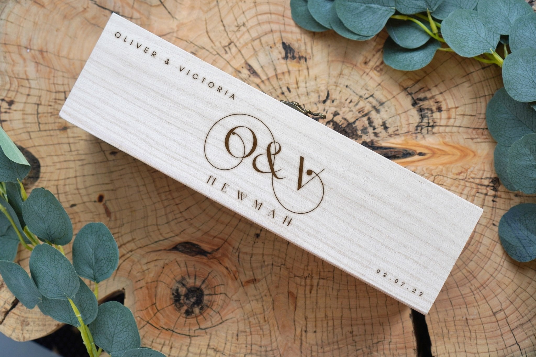 Personalised Engraved Wooden Champagne Bottle Box