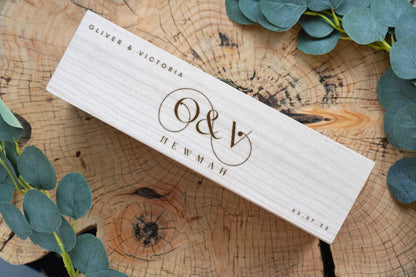 Personalised Engraved Wooden Champagne Bottle Box