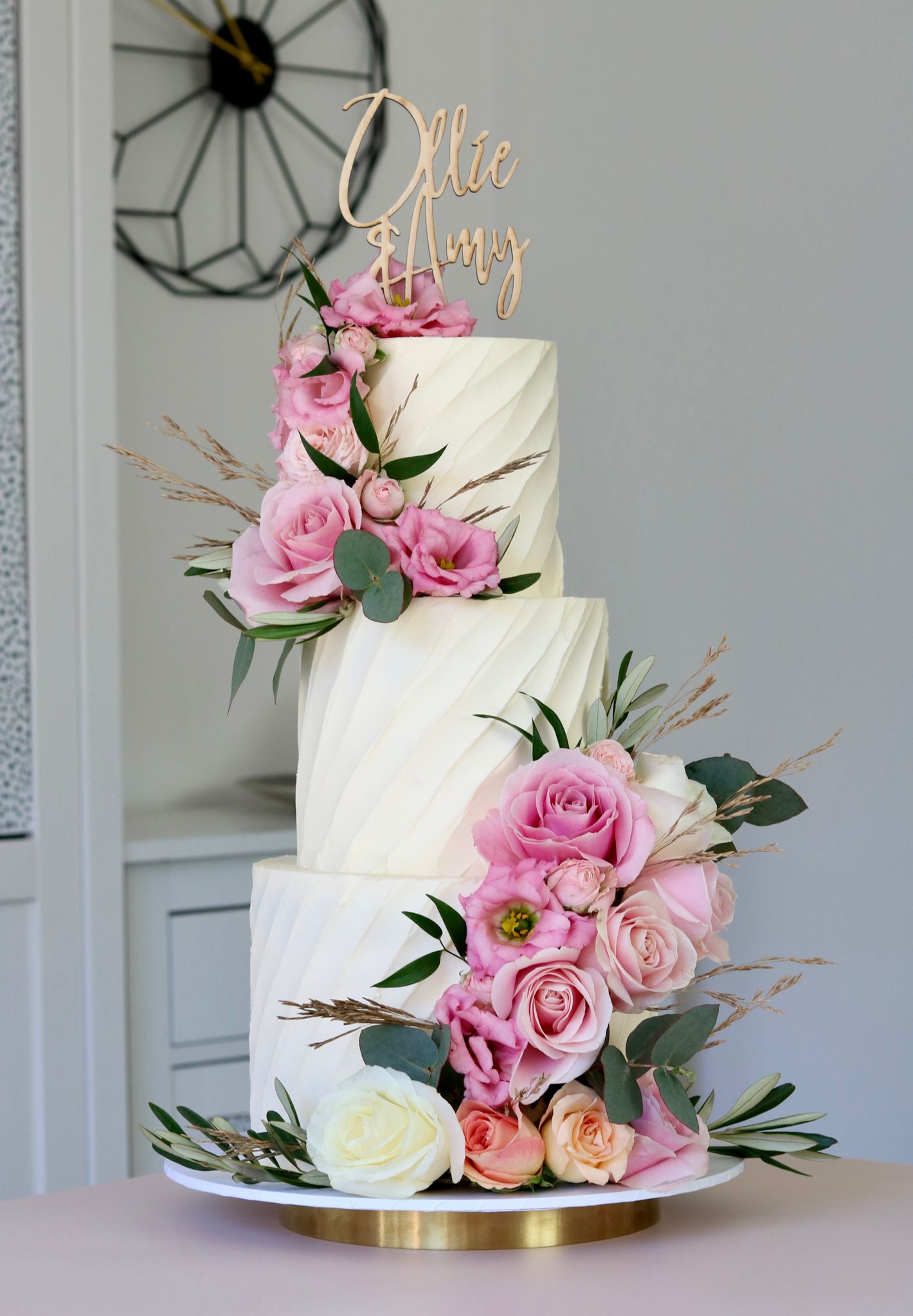 Rustic wedding cake topper