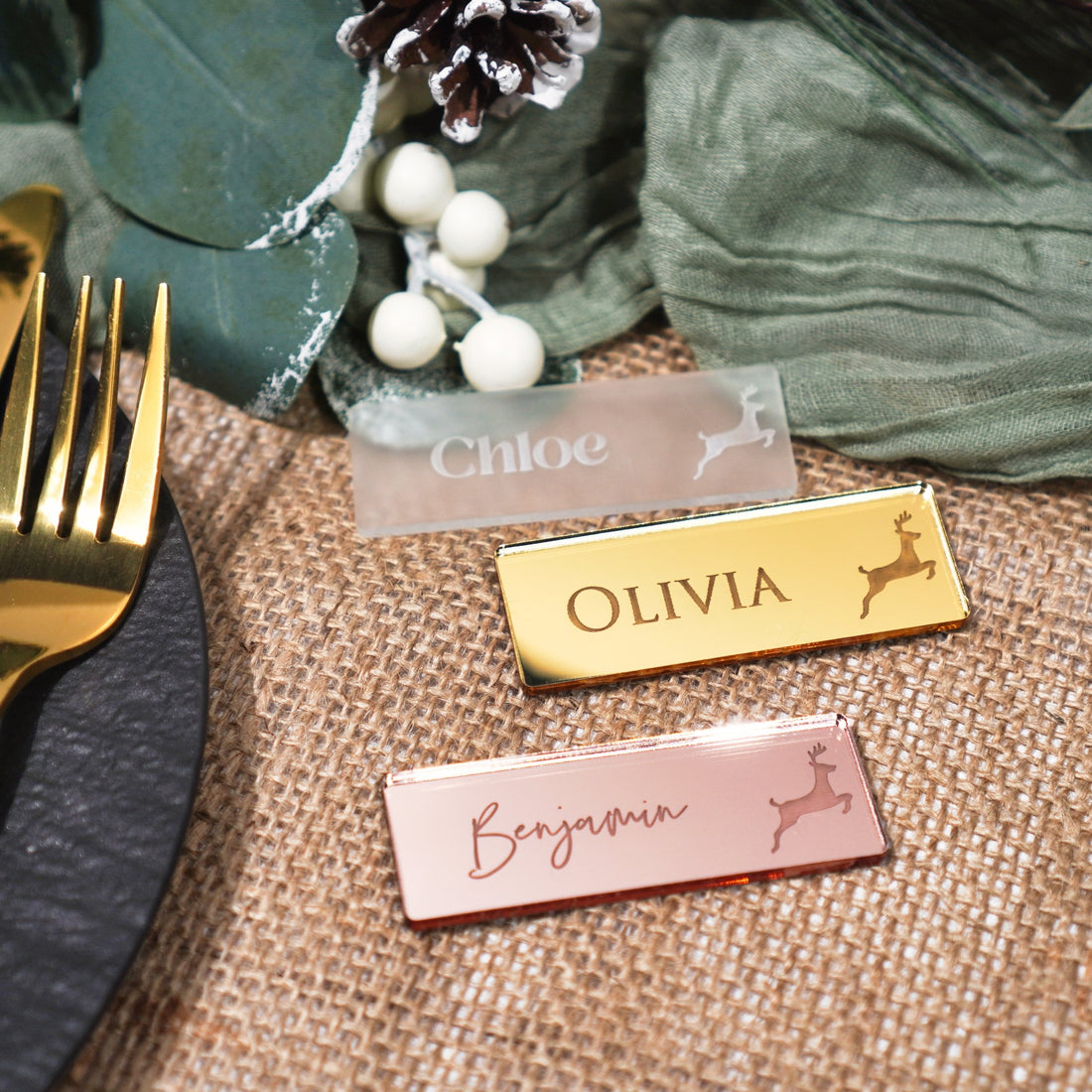 Acrylic Christmas name tags
