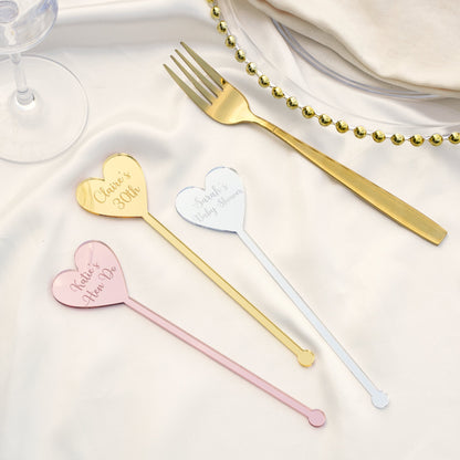personalised mirror acrylic drink stirrers for celebrations party décor