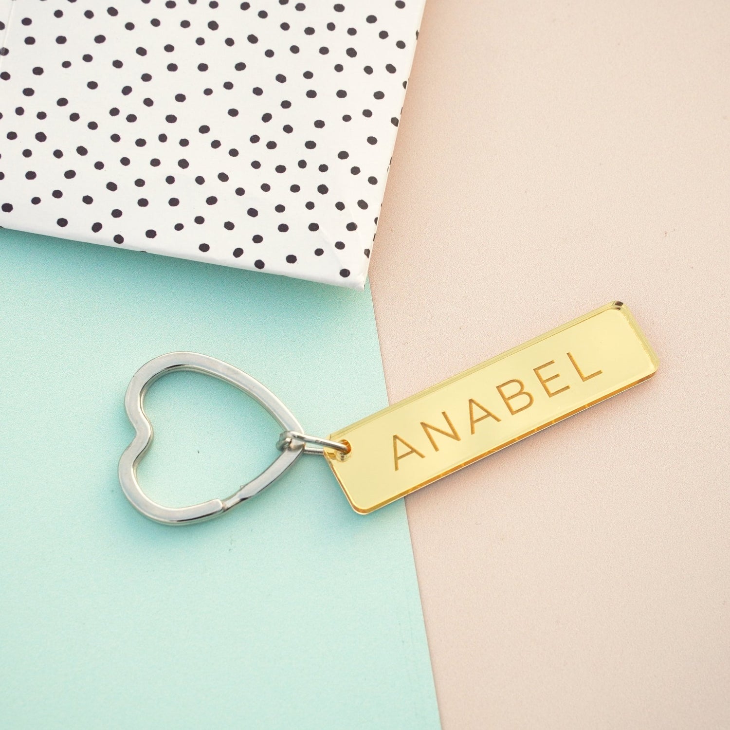 personalised engraved acrylic name key ring 