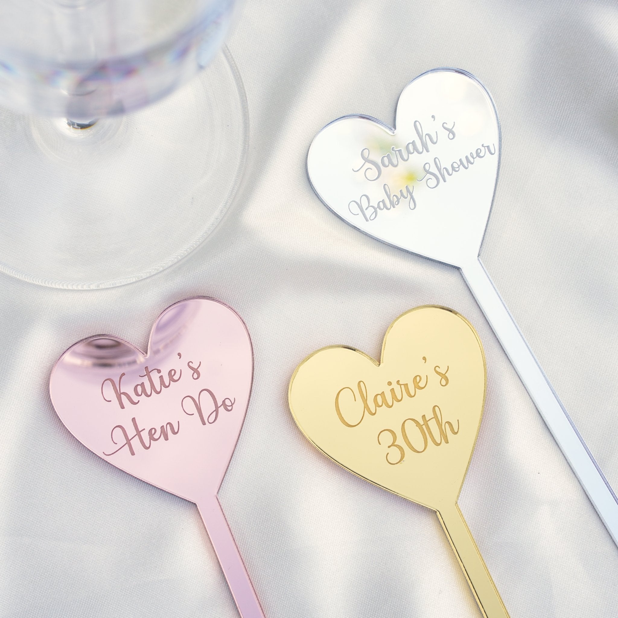 acrylic drink heart drink stirrer table decorations
