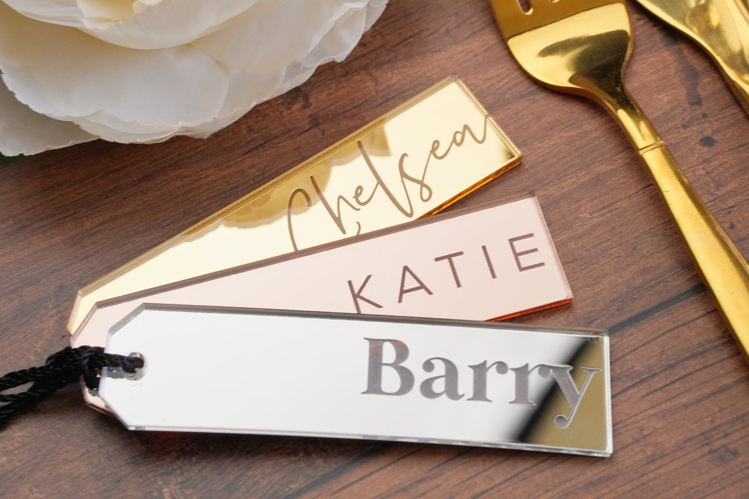personalised wedding bookmark place names