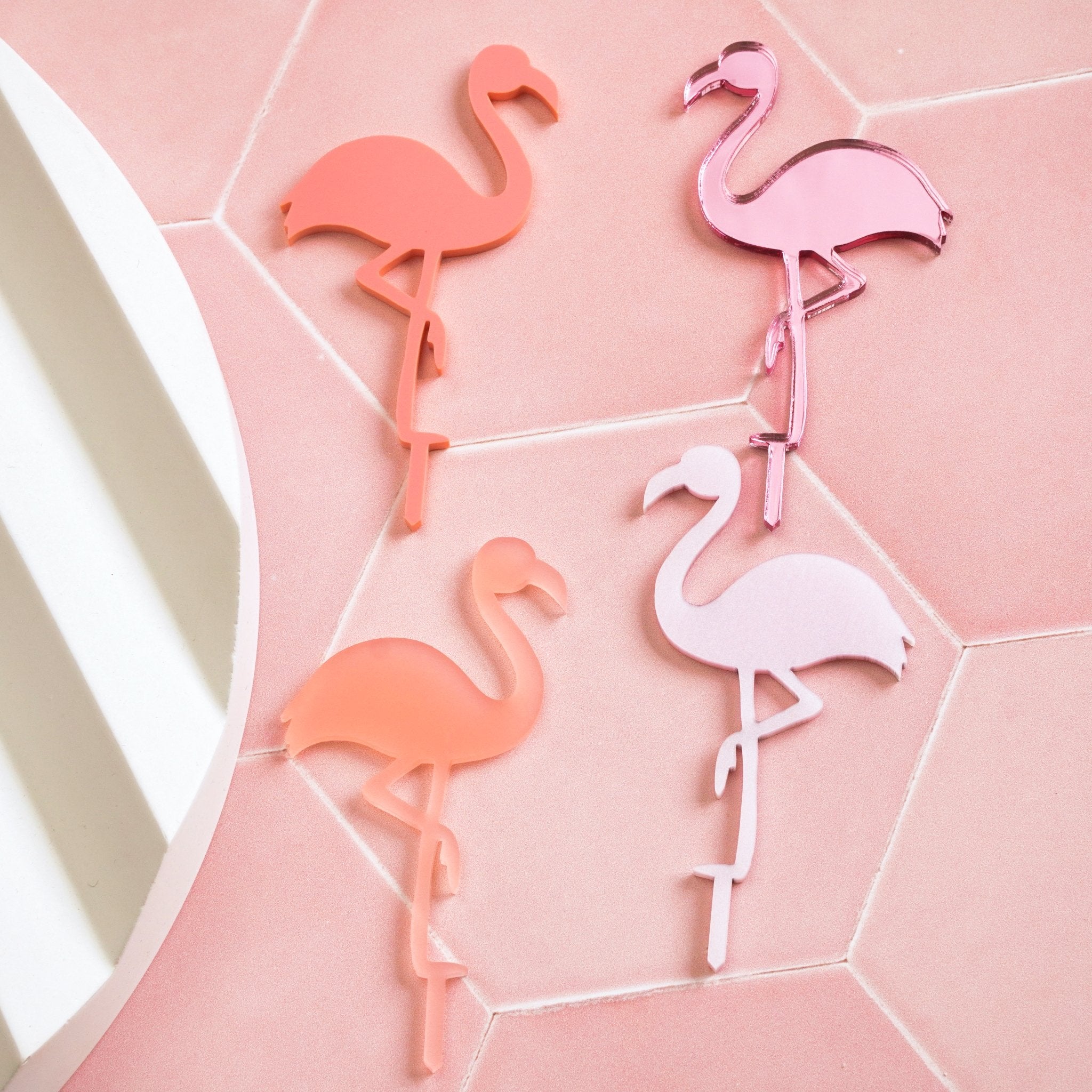Flamingo Cake Toppers Set of 4