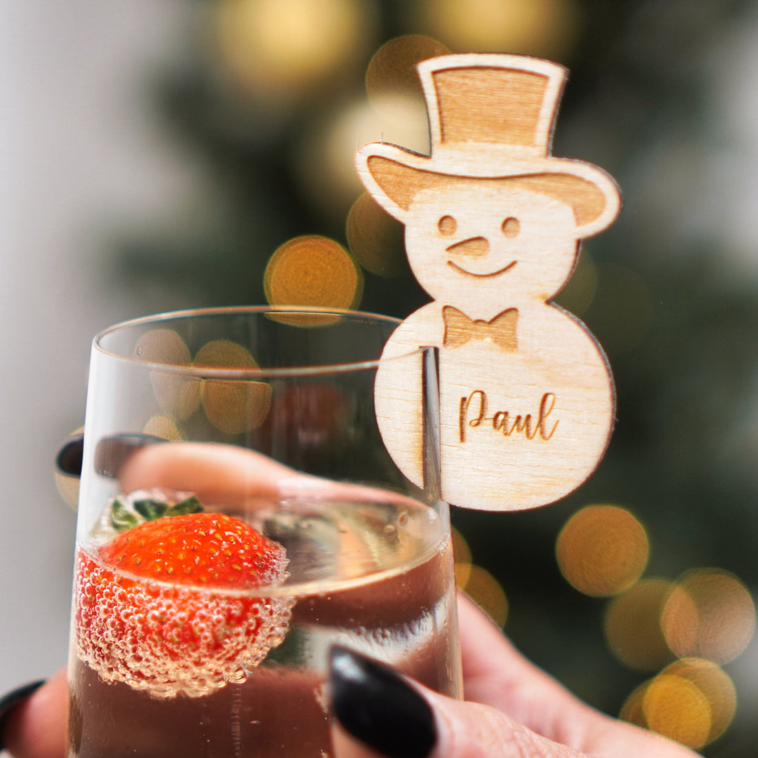 Personalised Christmas drink charms