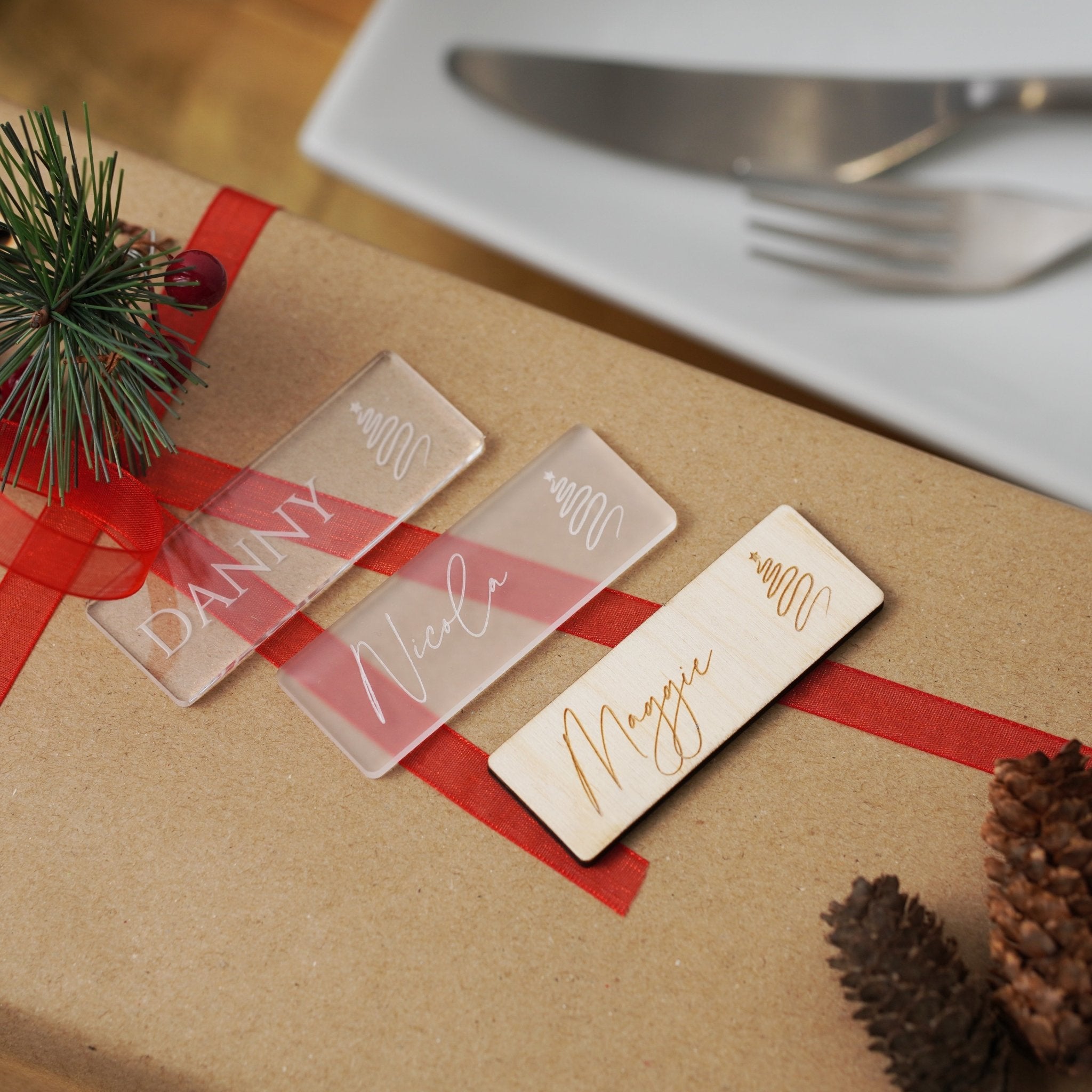 Personalised Christmas place settings