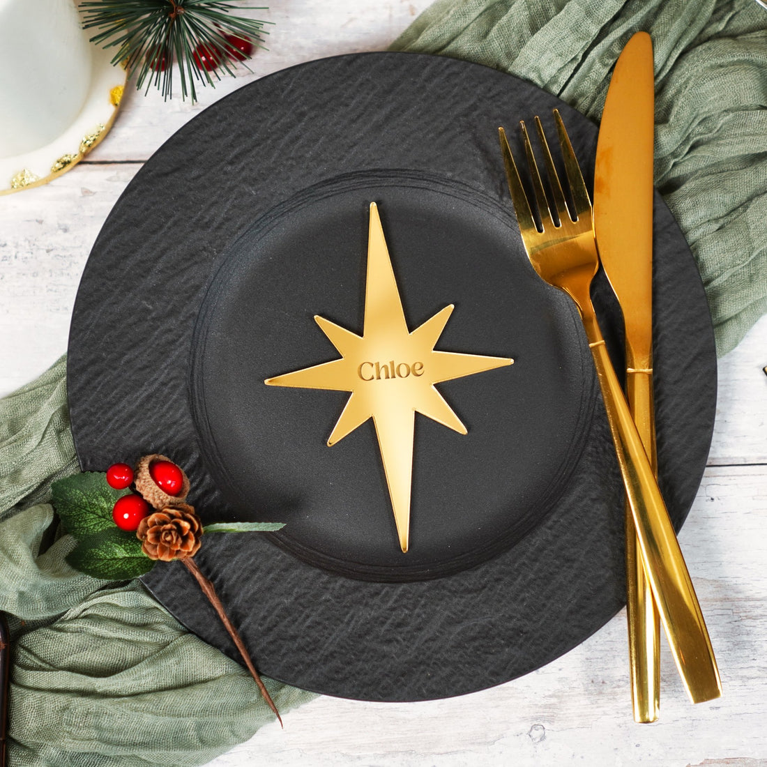 Star Christmas Place Name Setting