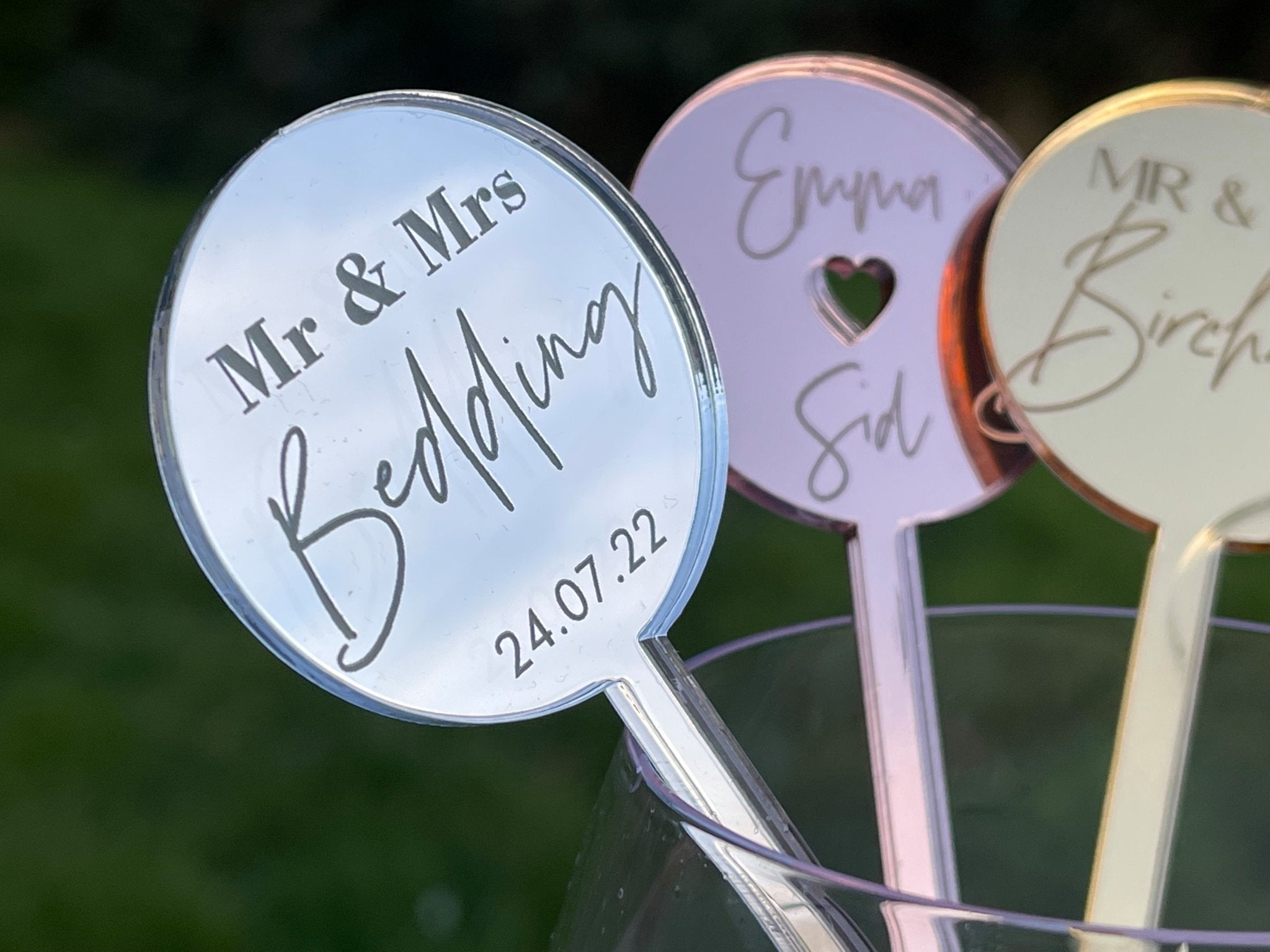 personalised wedding drink stirrer decorations 