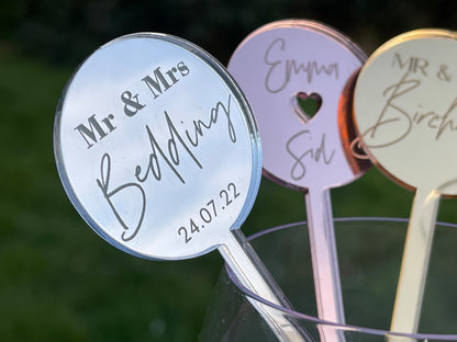 personalised wedding drink stirrer decorations 