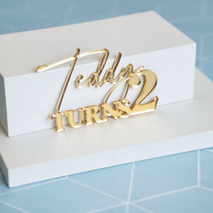 Acrylic Name and Number Cake Charm