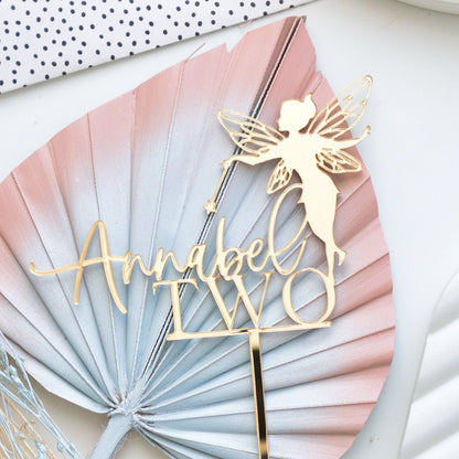 Personalised Fairy Name &amp; Age Cake Topper