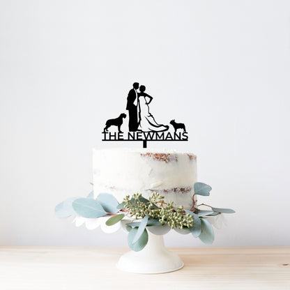 Dog wedding cake topper