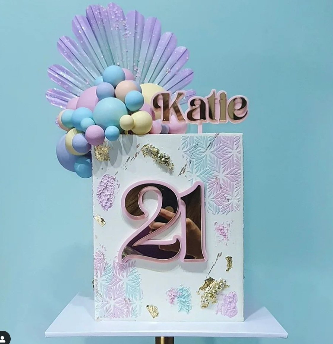 Double Layer Cake Topper And Number Charm Set