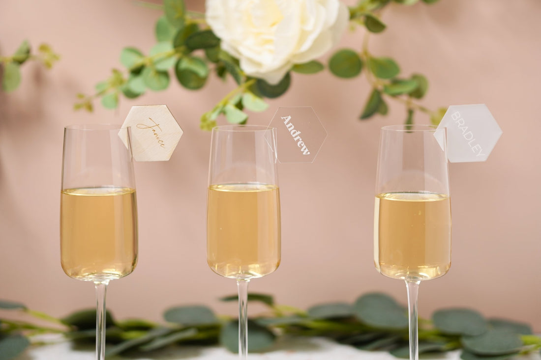 Personalised Hexagon Wedding Drink Tags