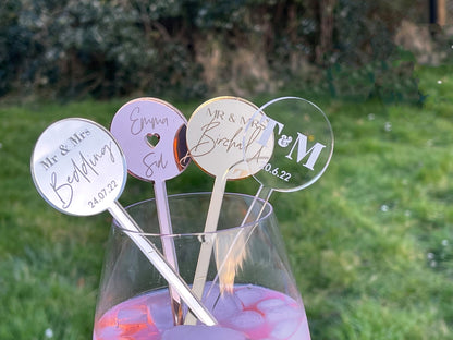 personalised acrylic wedding drink decorations 