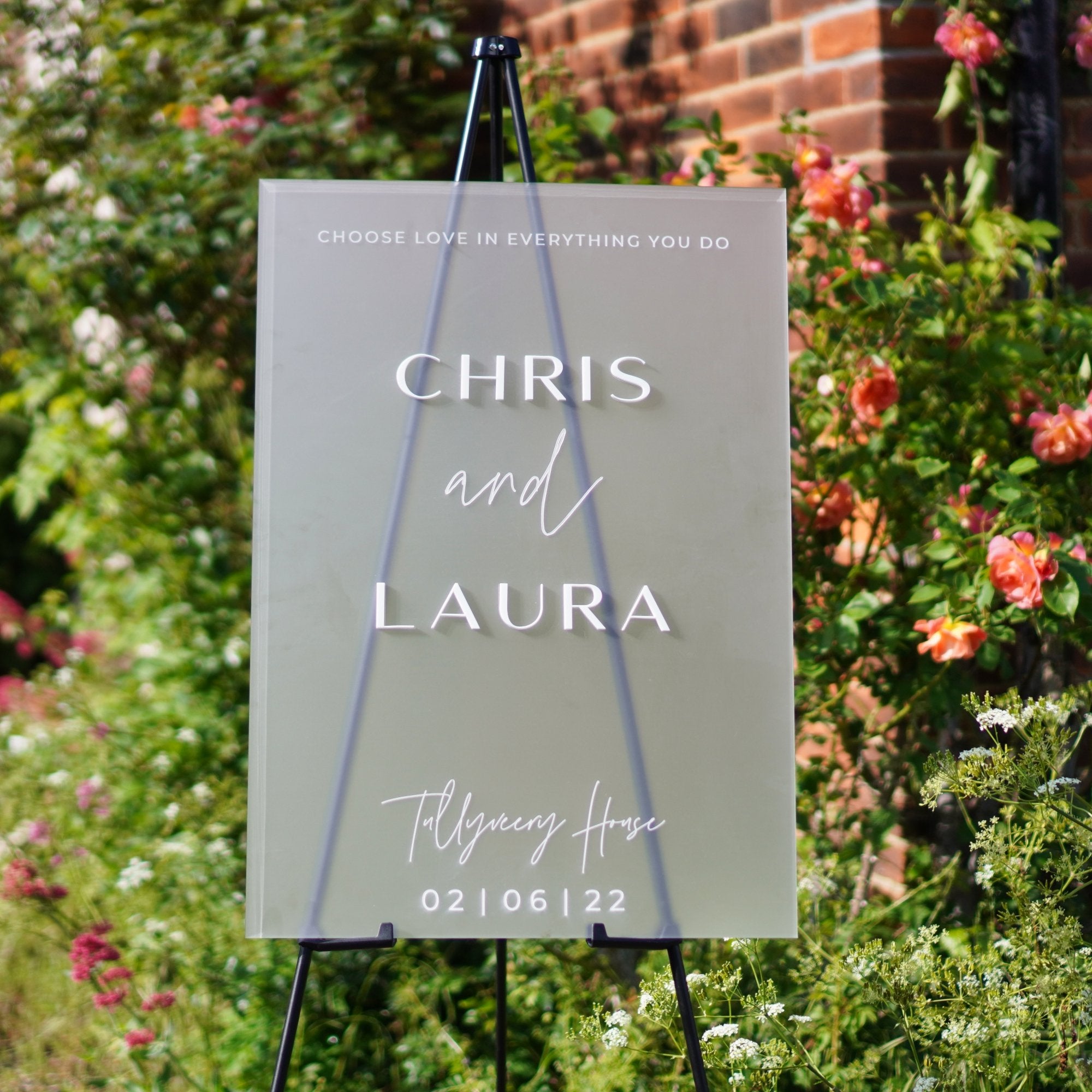 Personalised welcome to the wedding sign