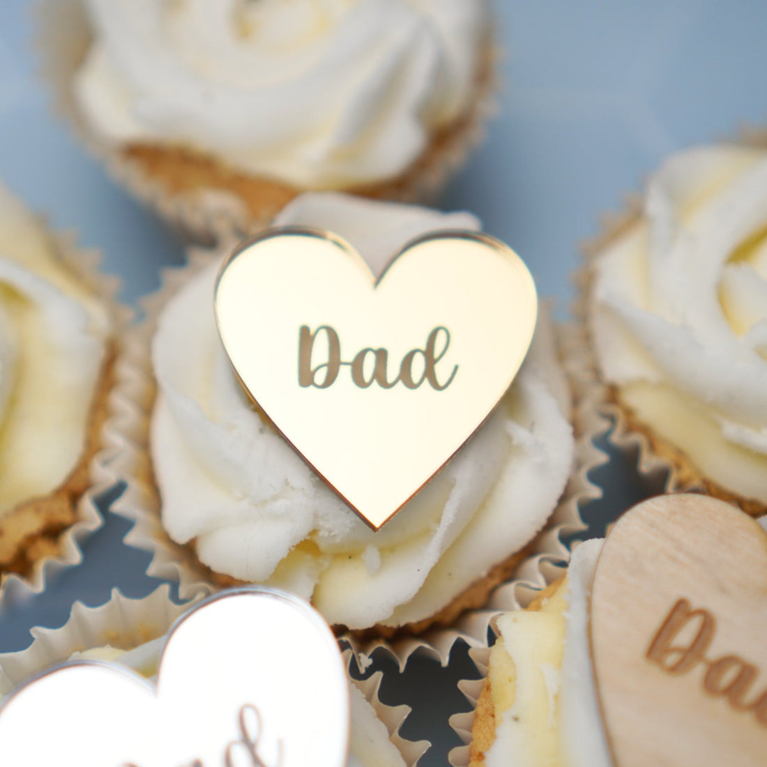 Heart Fathers Day Cupcake Charms