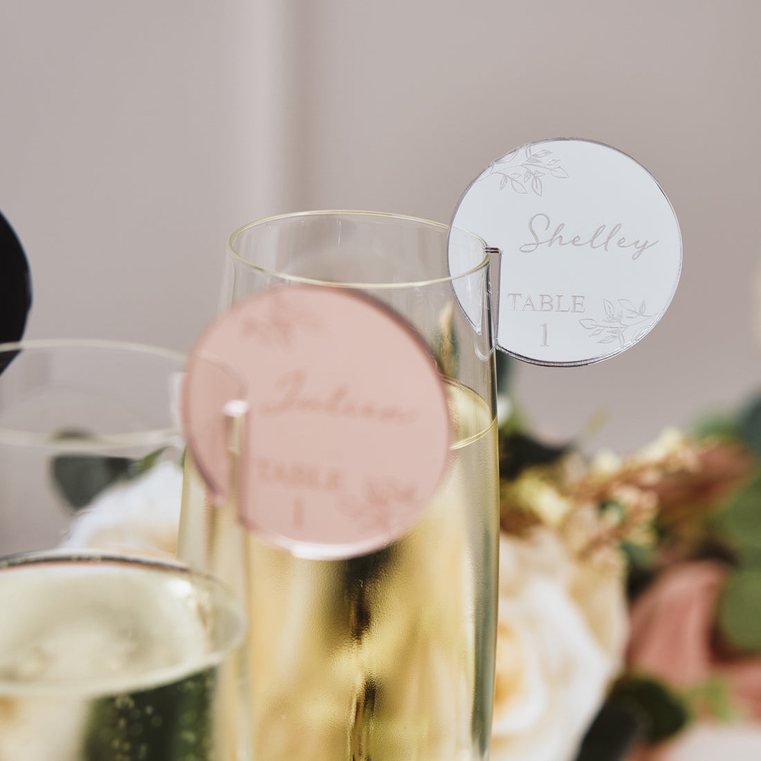Wedding Name Cards with Table Number 