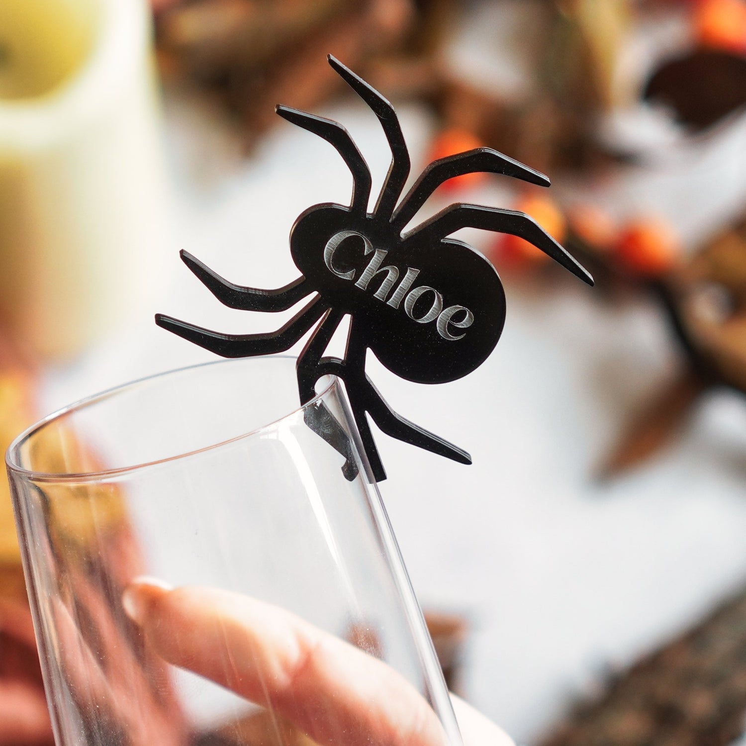 Halloween Party Spider Acrylic Drink Tags