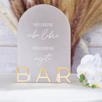 His &amp; her drink bar sign